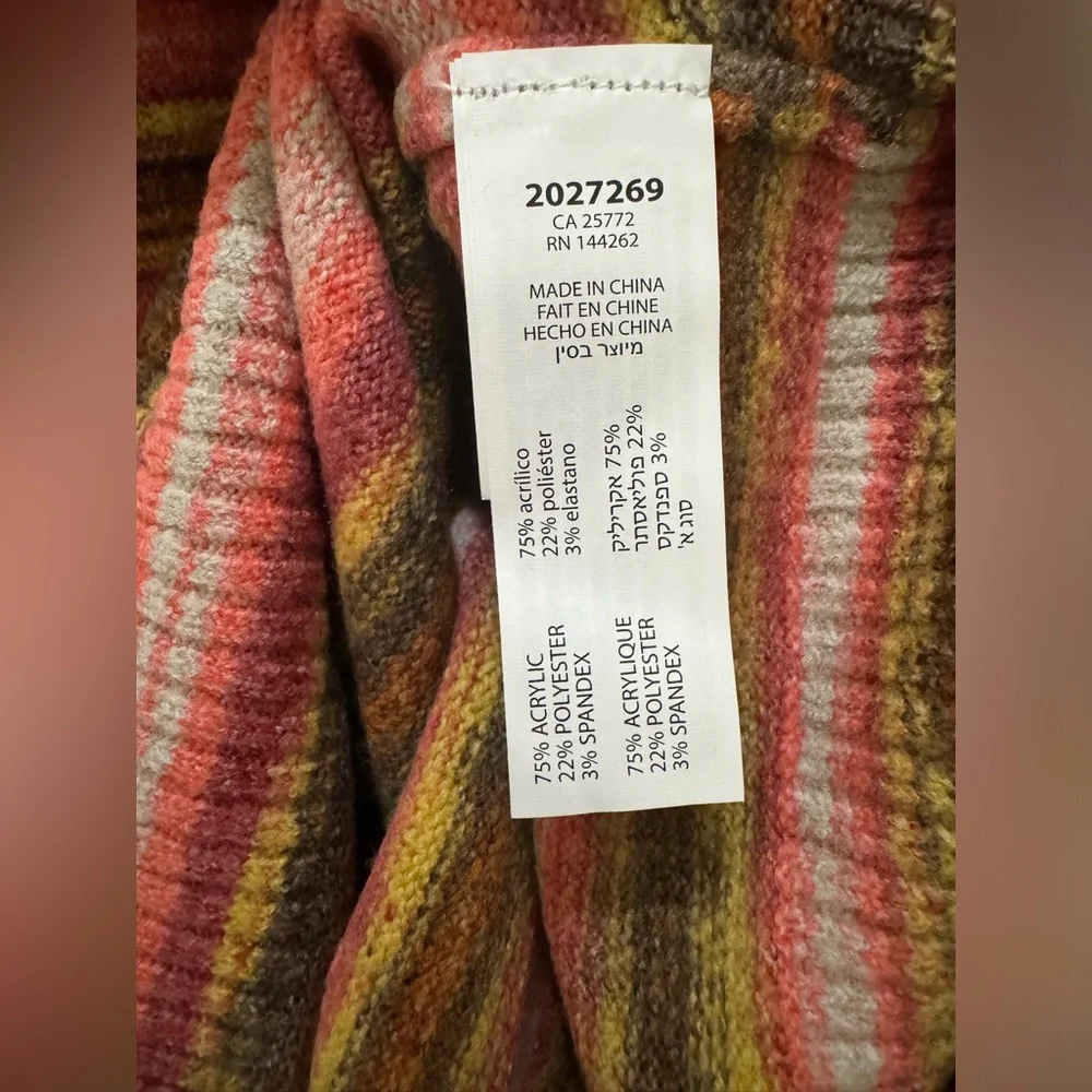 NWT DEX Sunset stripped cardigan size S super soft